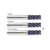 5 Flute Standard Length Carbide TitaNox-POWER End Mills UGMG34 Series Corner Radius.125/.190/.250